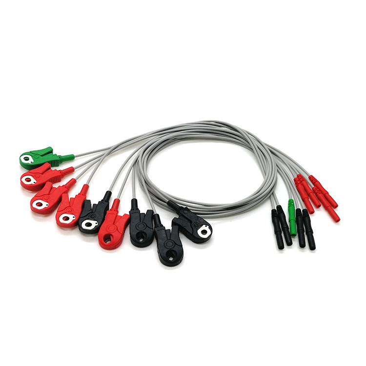 D Type ECG Electrode Leadwire 0.6m 9 Lead Grabber TPU EKG