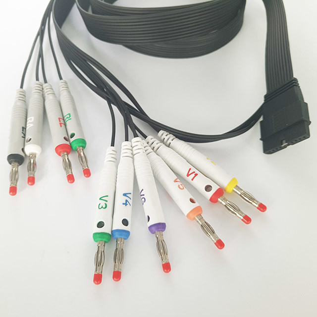 Schiller 10 Lead Banana EKG Cables 3.6M Length 10 Resistor AHA Standard